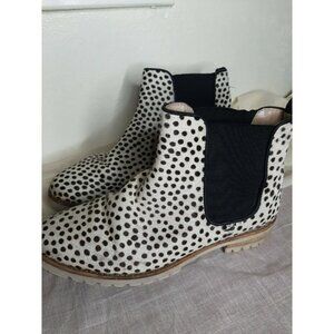 Maruti Leopard Print Pony Skin Leather Boots sz 40‎